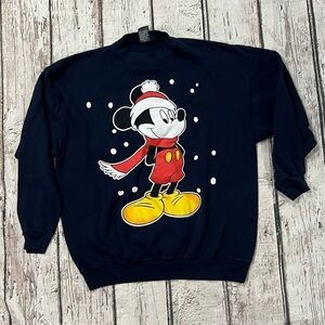 Vintage 1990s Mickey Mouse Disney Christmas Ugly Sweater Party Sweatshirt